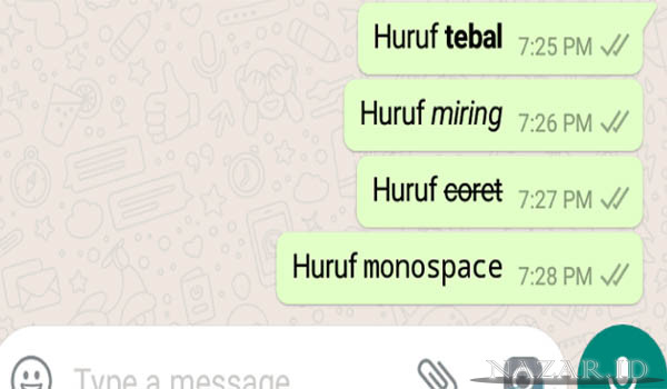 Cara Format Teks Tulisan Miring (Italic) Di Chat Whatsapp