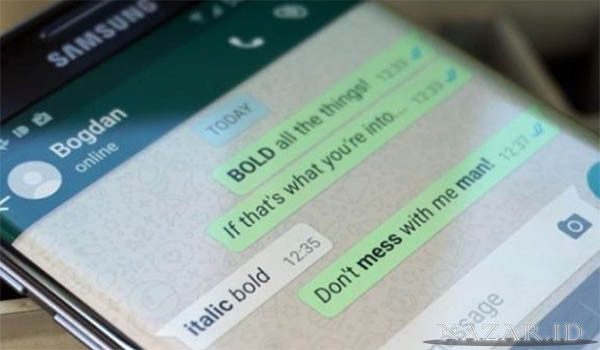 Cara Format Tulisan Tebal (Bold) Di Chat Whatsapp